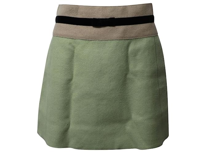 Minifalda Miu Miu de lana verde  ref.1084946