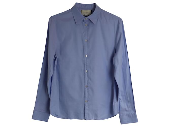 Gucci Button-Down Shirt in Light Blue Cotton  ref.1084947