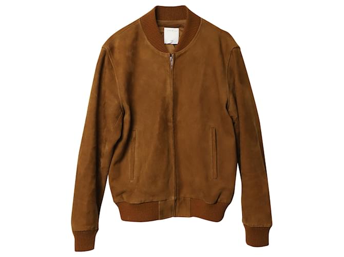 Sandro Paris Bomber Jacket in Brown Suede  ref.1084949