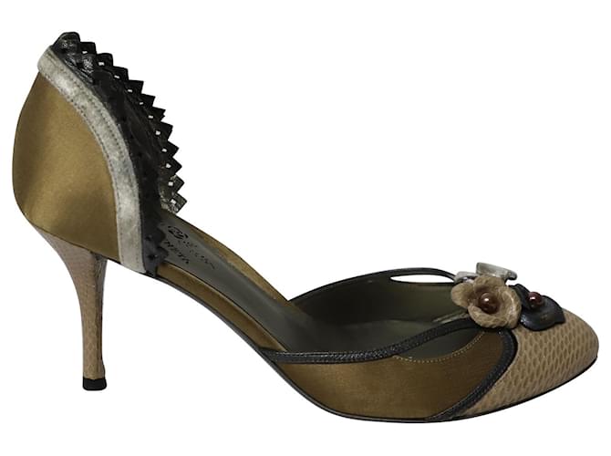 Zapatos de tacón con relieve de piel de serpiente Bottega Veneta en cuero multicolor  ref.1084953