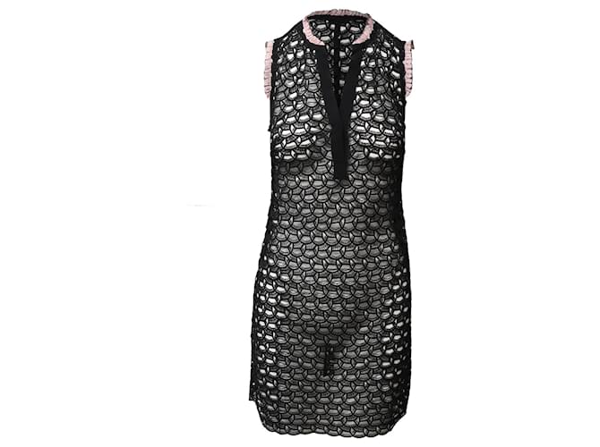 Sandro Paris Lace Sheath Dress in Black Polyester  ref.1084954