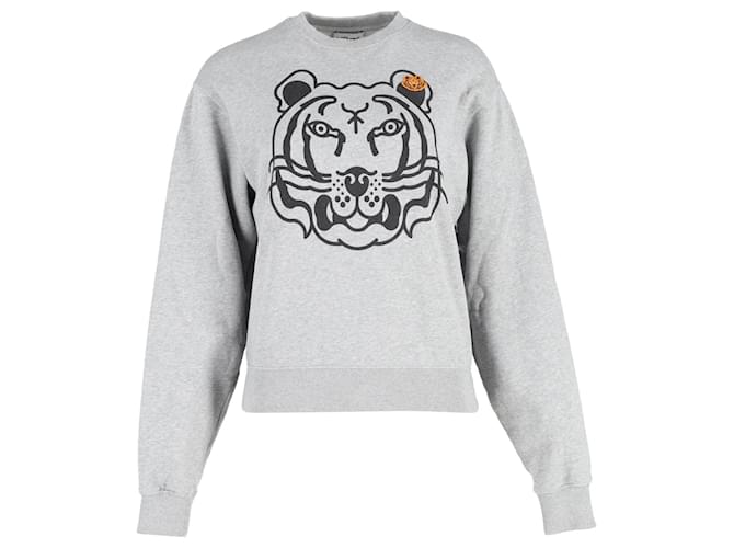 Kenzo Tiger Print Sweatshirt in Grey Cotton  ref.1084972