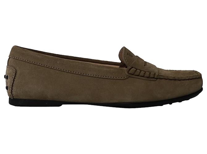 Tod's Gommino Driving Shoes in Beige Suede  ref.1084982