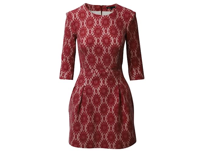 Maje Printed Mini Dress in Floral Red Polyester  ref.1084989