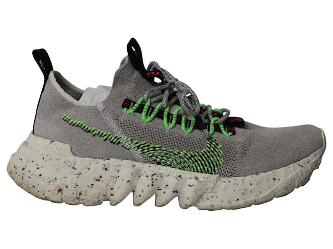 Nike Espace Hippie 01 Vert électrique en maille de nylon gris Polyamide  ref.1085058