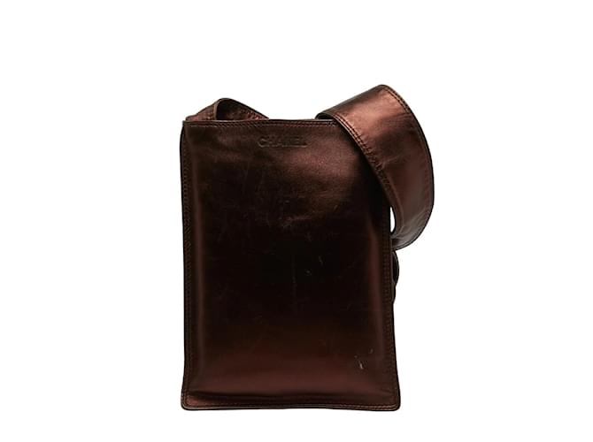 Chanel Leather Crossbody Bag Brown  ref.1085137