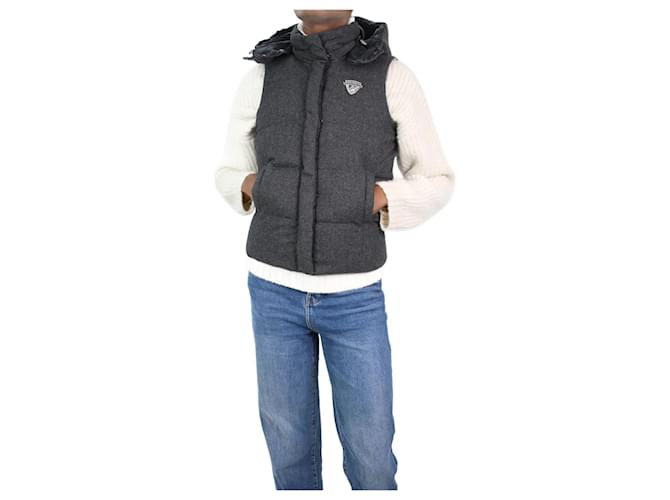 Bonpoint Grey hooded wool-blend gilet - size XS  ref.1085176