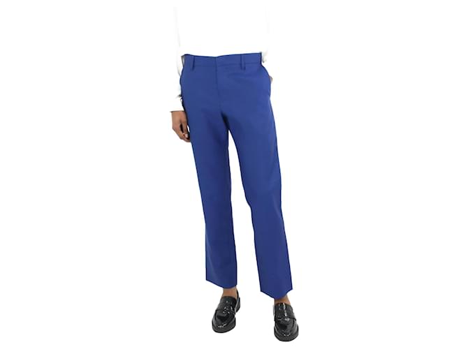 Jil Sander Calça azul com perna reta - tamanho UK 12 Lã  ref.1085186