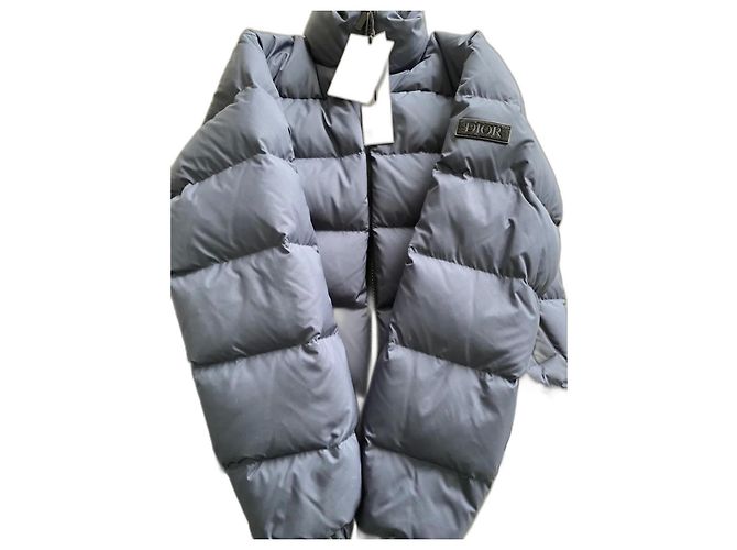 Piumino con logo patch Dior Blu navy