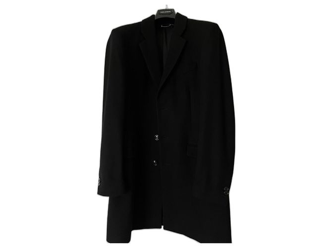 Dolce & Gabbana Long coat with lapel collar Black