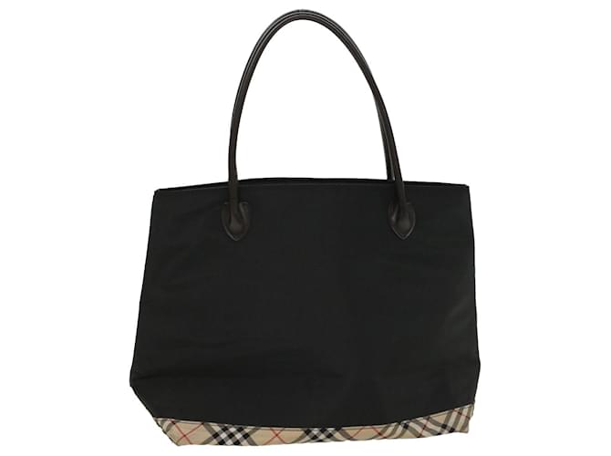 BURBERRY Bolso tote con etiqueta azul Nylon Negro Auth bs8589  ref.1085588