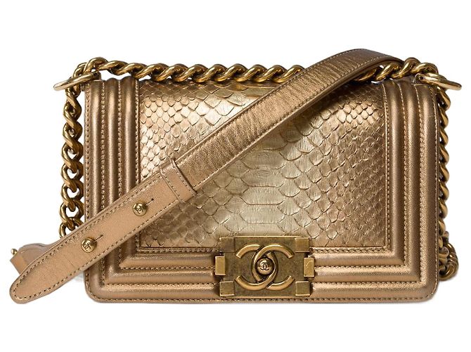 CHANEL Boy Bag in Golden Python - 101500