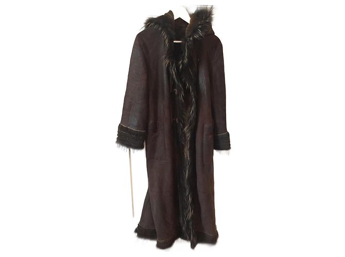 Autre Marque DANIEL BENJAMIN Cappotti T.FR 38 Pelliccia Marrone