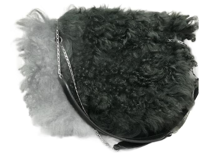 Céline CELINE  Handbags T.  Fur Green  ref.1085724