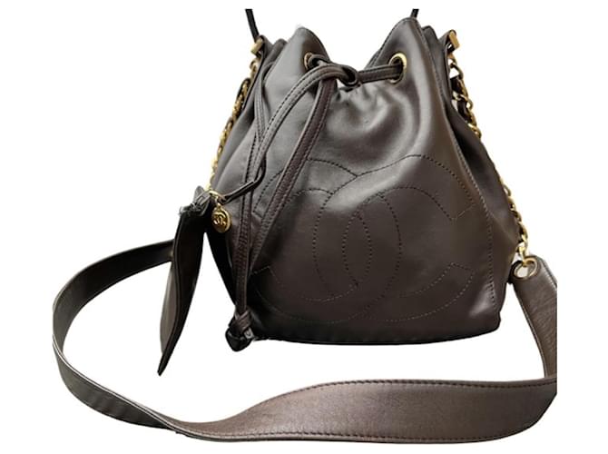 Chanel Handbags Brown Leather  ref.1085762