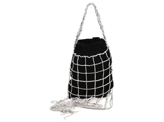 Dolce & Gabbana Mini borsa a secchiello con dettagli in cristalli neri Nero Tela  ref.1085859