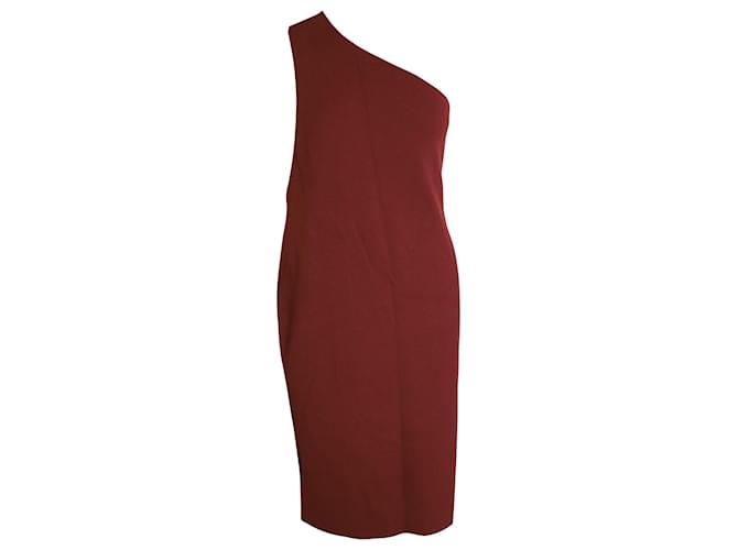 Bottega Veneta One Shoulder Dress in Rust Viscose Dark red Cellulose fibre  ref.1085892