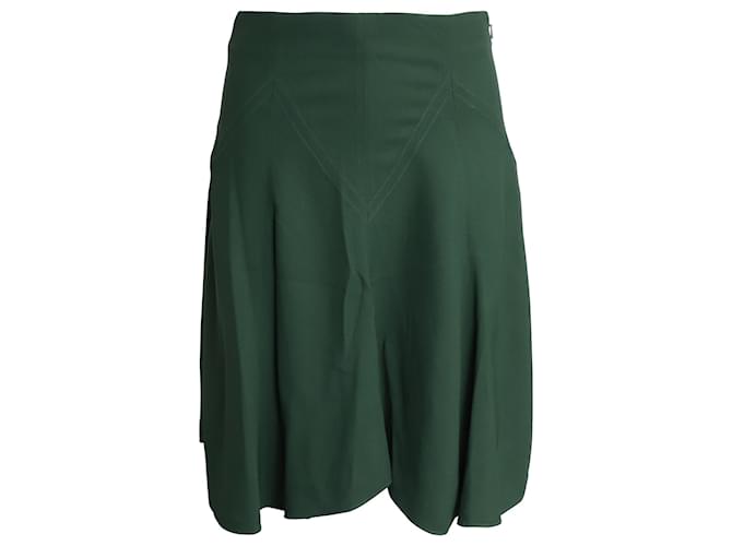 Chloé Chloe Paneled Knee-length Skirt in Green Acetate Cellulose fibre  ref.1085900