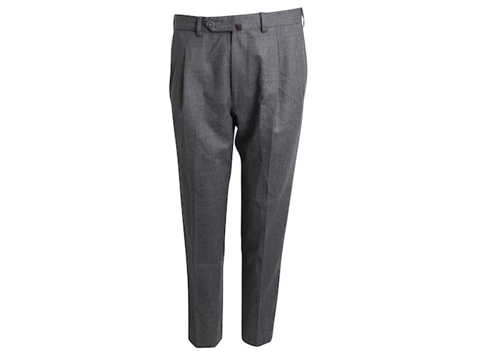 Pantalon ajusté Ermenegildo Zegna en laine grise  ref.1085908