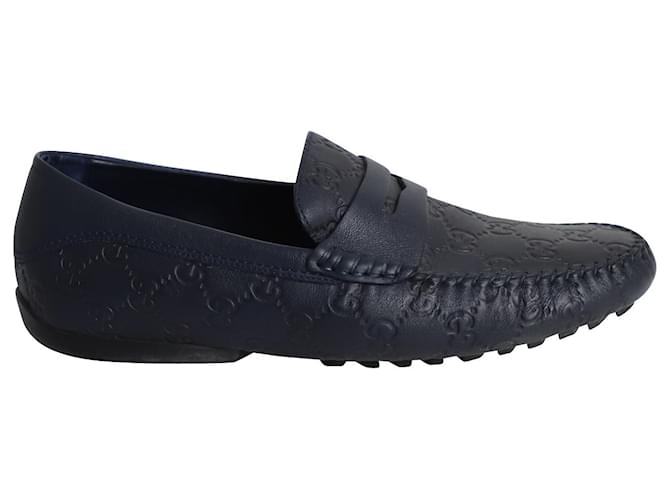Gucci Guccisimma Loafers in Navy Blue Leather   ref.1085913