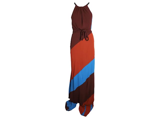 Robe longue asymétrique Bottega Veneta en viscose multicolore Fibre de cellulose  ref.1085926