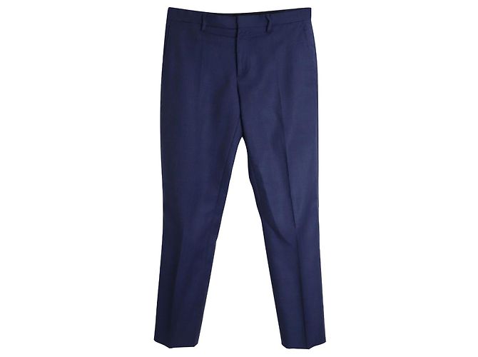 Pantalon ajusté Burberry en laine bleue