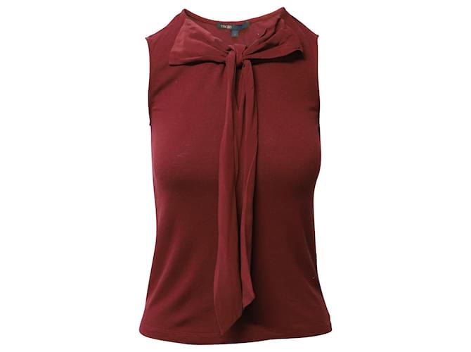 Maje Bow Front Sleeveless Top in Red Viscose Cellulose fibre  ref.1085957