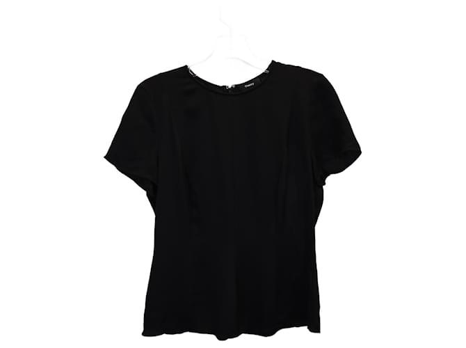 Theory Short-Sleeve Blouse in Black Polyester  ref.1085980