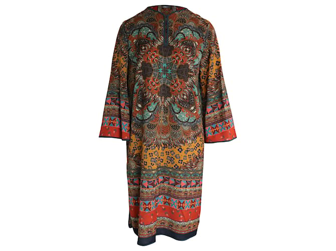 Robe tunique mi-longue imprimée Etro Free Spirit en laine multicolore  ref.1086004