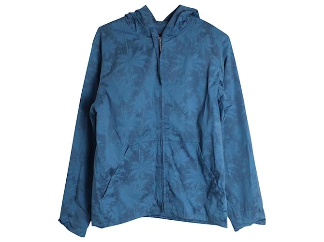 Apc a.P.C. Bill Printed Hooded Jacket in Blue Cotton  ref.1086028