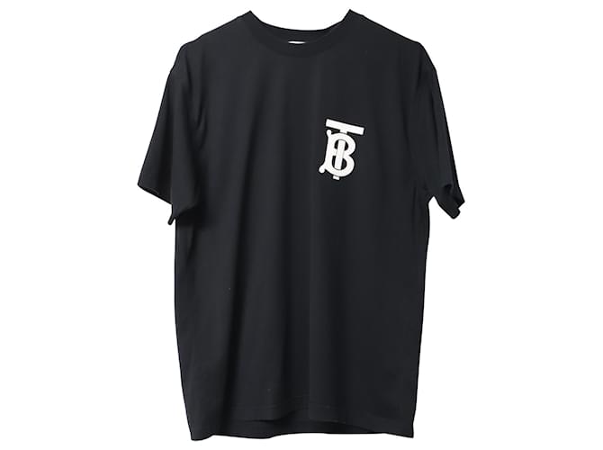 T-shirt Burberry TB Logo in cotone Nero  ref.1086038