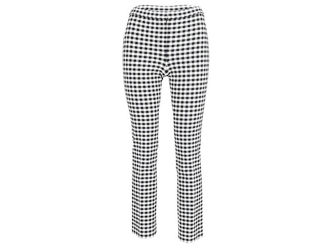 Karierte Theory-Hose aus schwarz-weißer Viskose