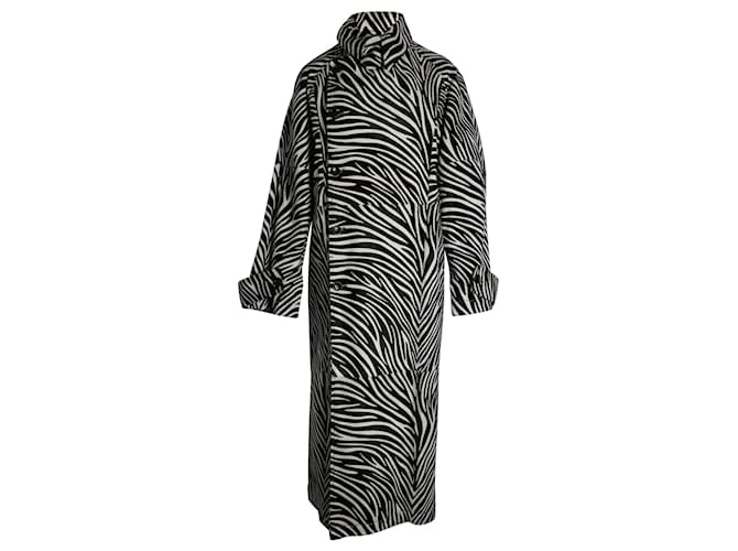 Joseph Zebra Trench Coat in Animal Print Calf Hair Wool  ref.1086051