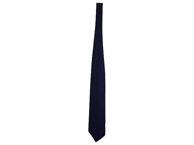 Gestreifte Valentino-Krawatte aus blauer Seide  ref.1086065