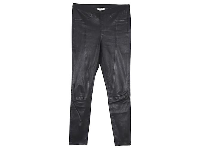 Helmut Lang Skinny Biker Jeans em couro preto  ref.1086067