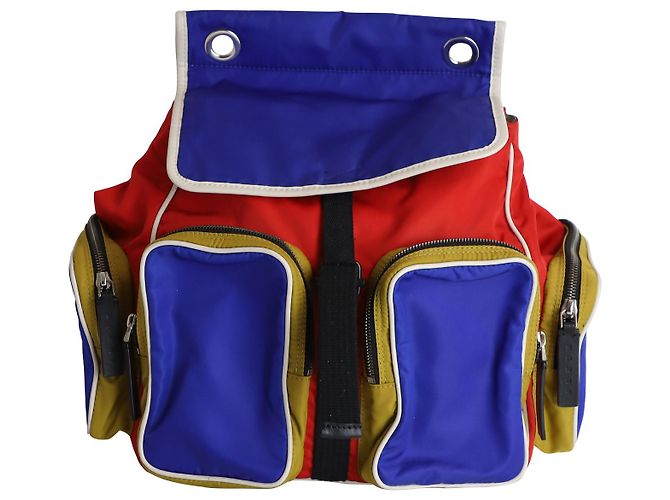 Marni Color Block Backpack in Multicolor Polyamide