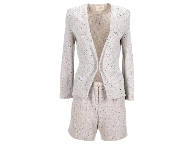 Completo giacca e pantaloncini Nanushka in cotone beige  ref.1086083