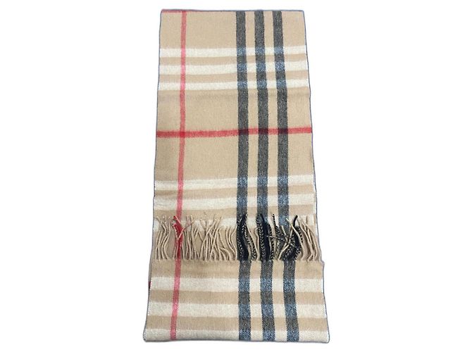 Lenço Burberry bege de lã com padrão xadrez