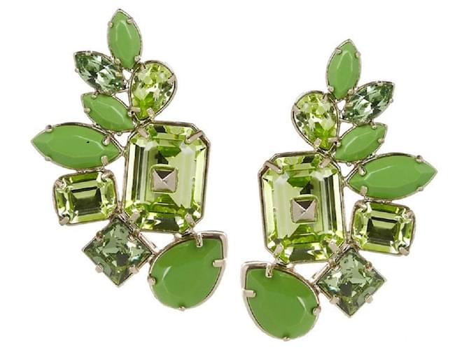 Rari orecchini di cristalli verdi Valentino Garavani Verde  ref.1086111