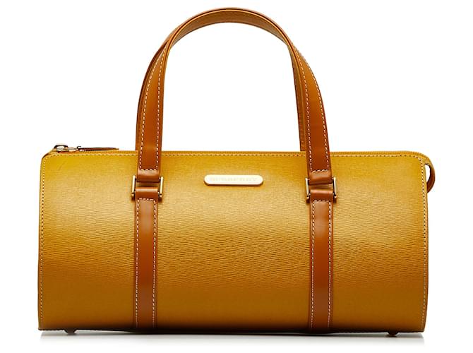 Burberry Yellow Calf Leather Handbag Pony-style calfskin  ref.1086115