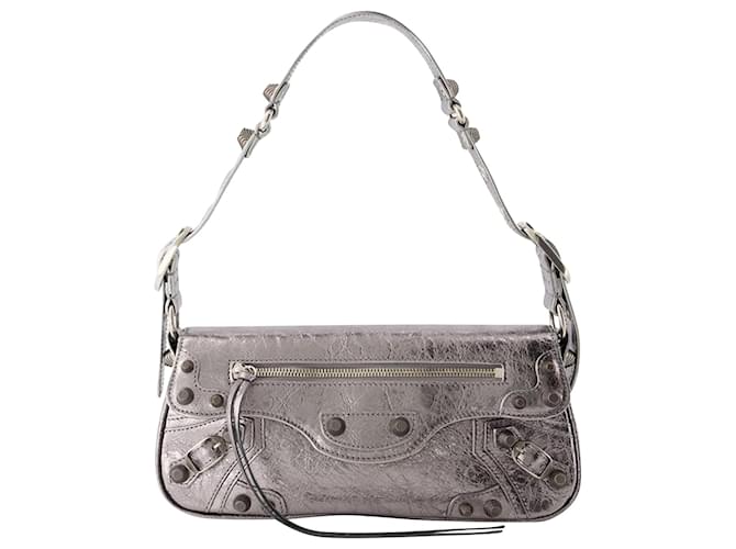 Le Cagole Sling S Shoulder Bag - Balenciaga - Leather - Silver Silvery Metallic  ref.1086193