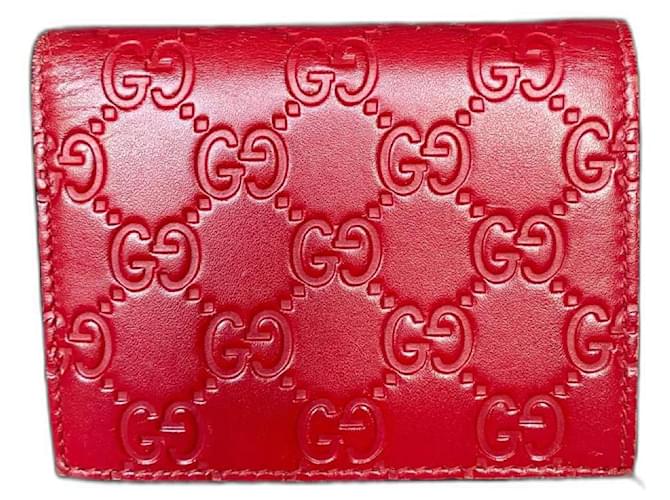 Gucci Wallets Red Leather  ref.1086278