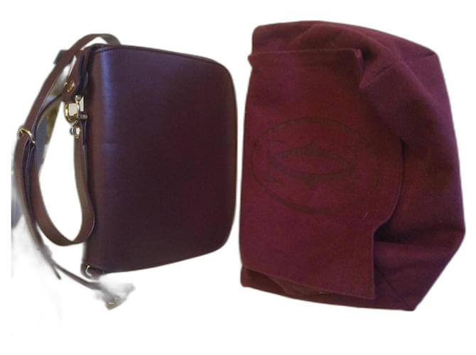 Cartier Shoulder bag Dark red Leather  ref.1086303