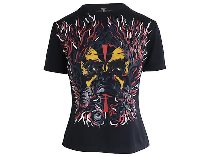 Camiseta Louis Vuitton com estampa tribal em algodão preto  ref.1086343
