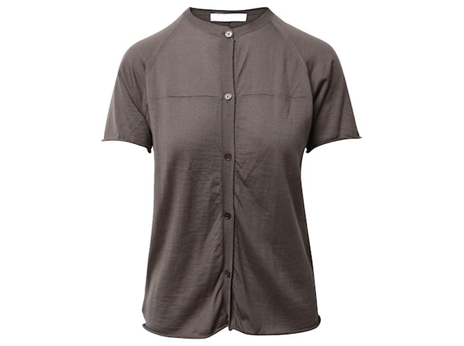 Marni Short Sleeved Cardigan in Grey Cashmere Wool  ref.1086350