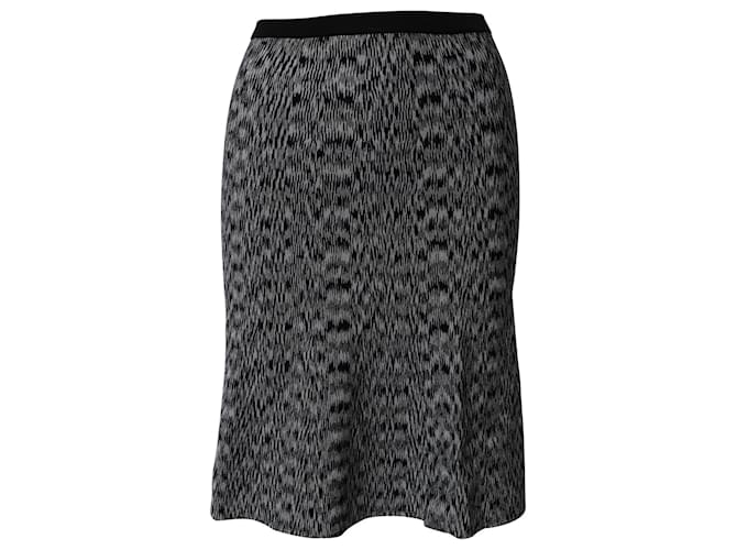 Sandro Paris Geometric Flared Knee-length Skirt in Black Viscose Cellulose fibre  ref.1086355