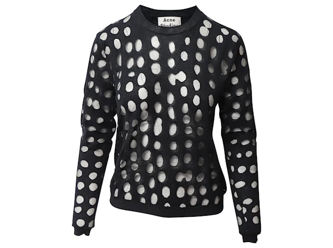 Acne Studios Ninah Dots Pullover aus schwarzer Baumwollmischung Baumwolle  ref.1086359