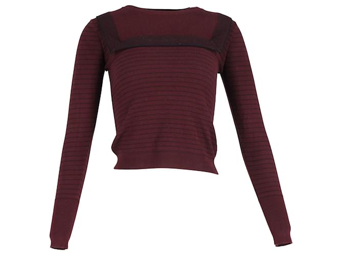 Chloé Stripe Sweatshirt in Burgundy Cotton Dark red  ref.1086400