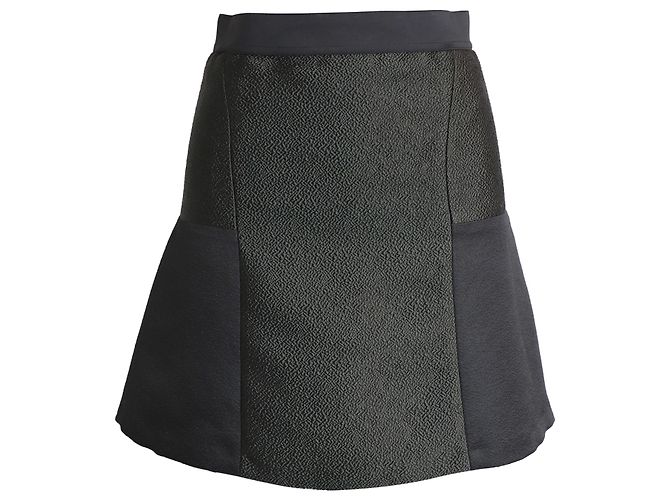 Sandro Paris ausgestellter Rock aus schwarzem Polyester