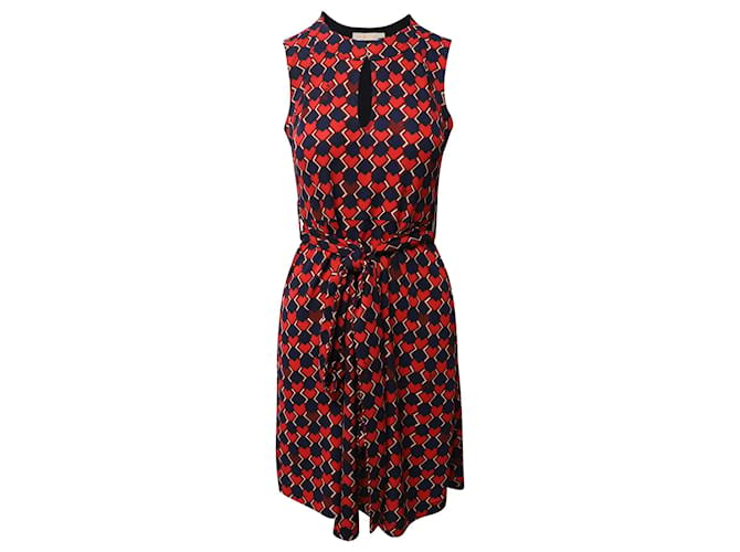 Tory Burch Printed Mid-length Dress in Multicolor Polyester  ref.1086430